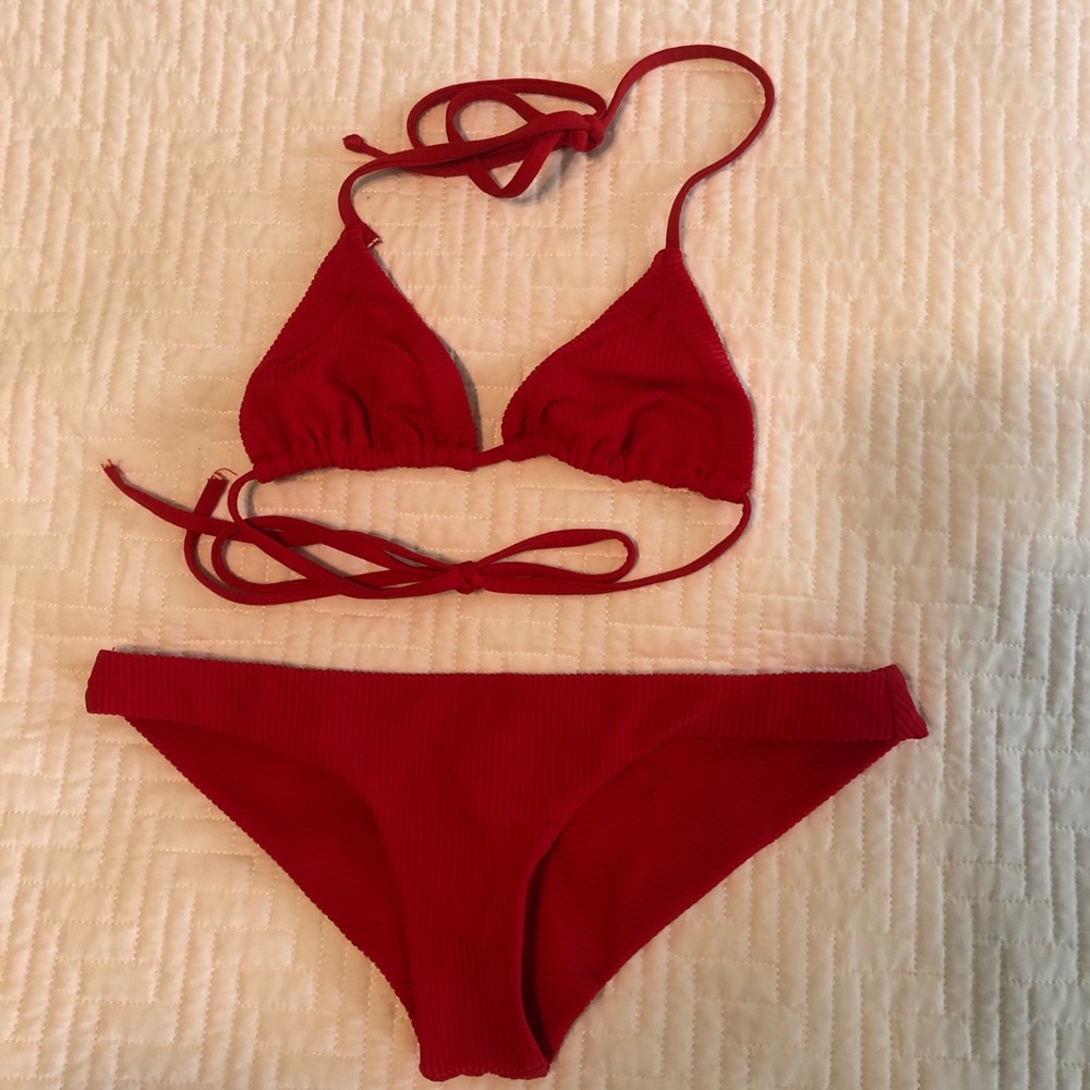 frankies red bikini set